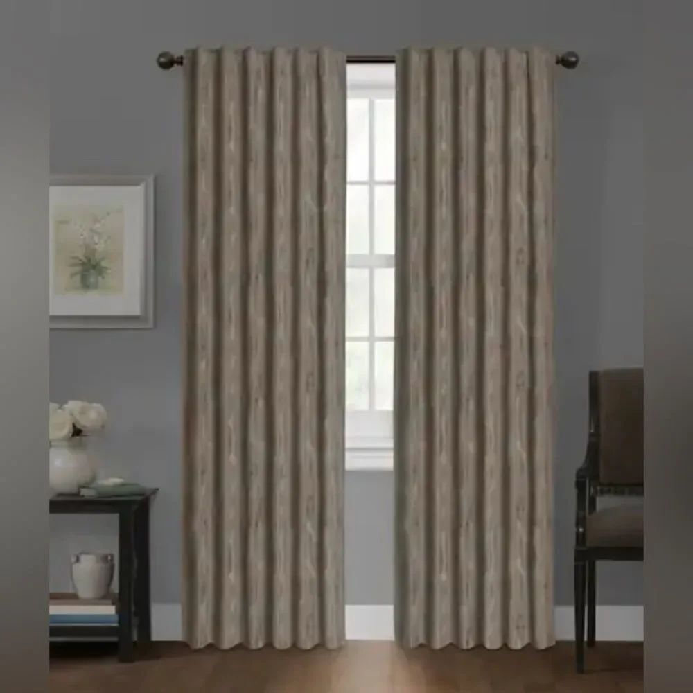 Carlton Blackout Platinum Smart Curtains Window Curtain Panel, 50 x 63” beige
